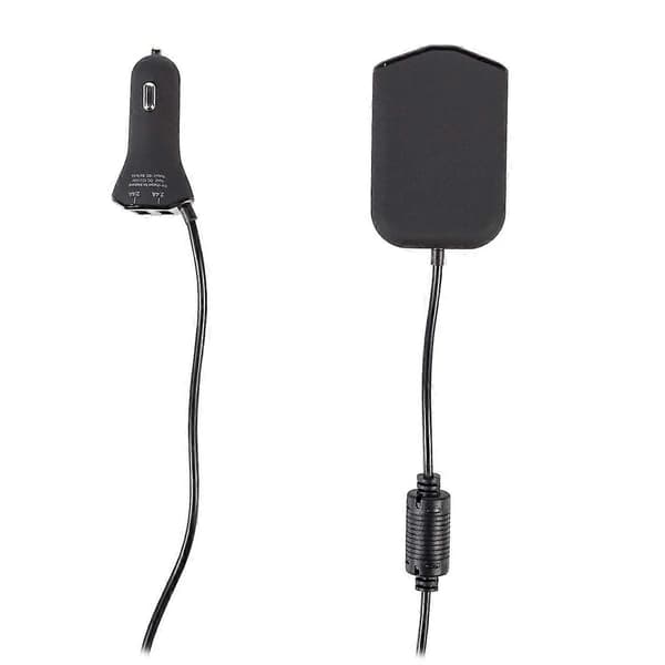 Biloplader med 4 USB-porte 9,6 A med 1,8 m kabel, sort