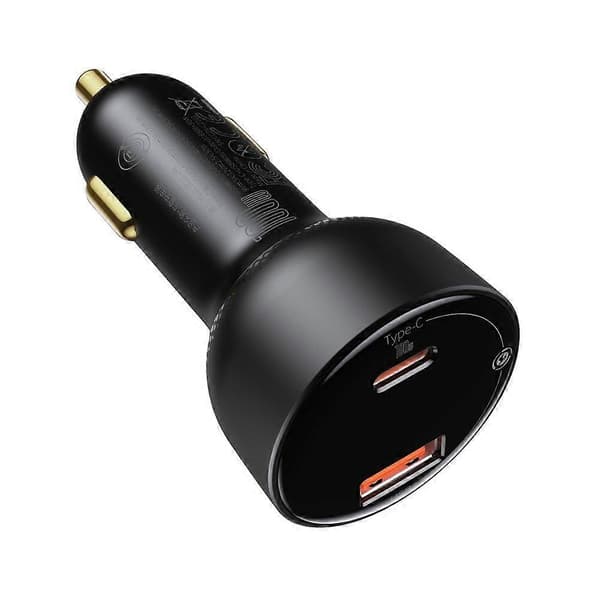 Hurtig og kraftfuld USB / USB-C biloplader PPS QC PD 100W sort