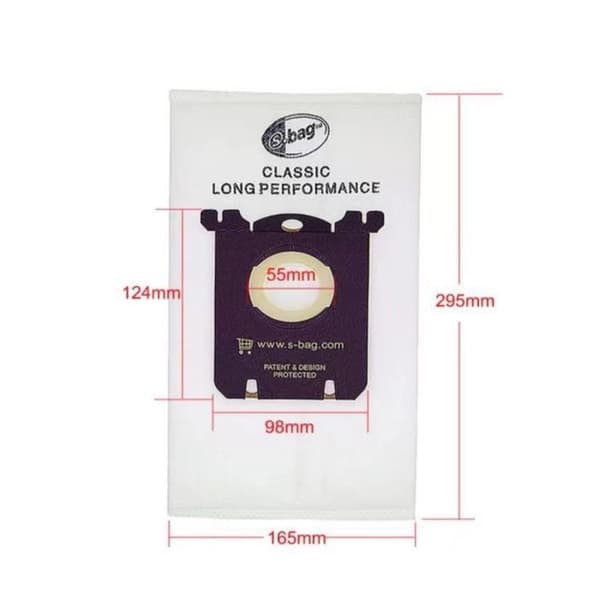 10-pack vacuum cleaner bags compatible with Electrolux S-bag, efficient filtration and easy installation