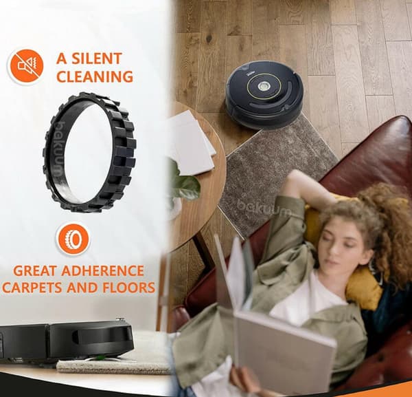 Erstatningshjul til feiemaskin - for iRobot 5/6/7/8/9 I7 E3 E5 feiemaskin, 4 stk.