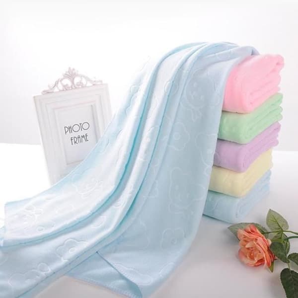 Sett med 5 badehåndklær i jumbostørrelse, ensfarget polyester, hjem, treningsstudio, strand
