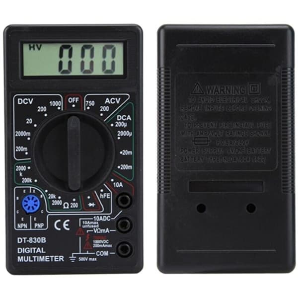 DT-830B Multifunksjonelt bærbart LCD digitalt multimeter. Amperemeter, voltmeter, ohmmeter tester, voltmeter, ohmmeter, DT-830B svart