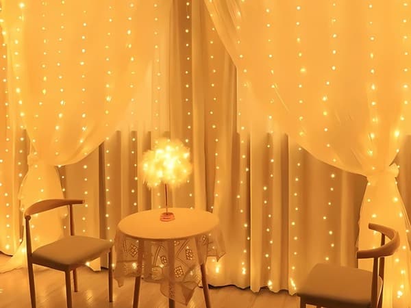 String lights 300 LED - Warm white curtain USB