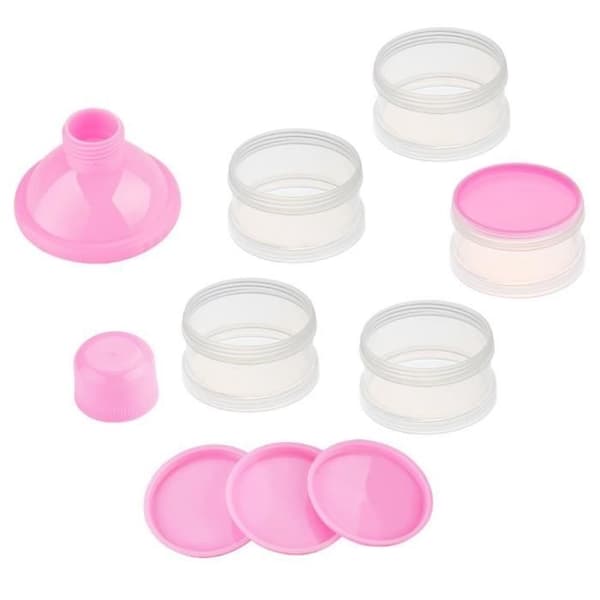 (Rosa) SURENHAP Mælkedispenser - Bærbar og Stabelbar - 5 Rum - BPA-fri - Rosa