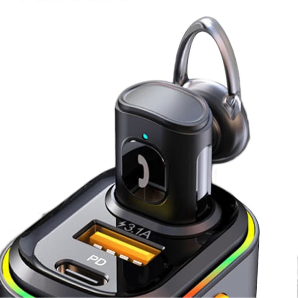 USB C billaddare för PD snabbladdning med Bluetooth-headset