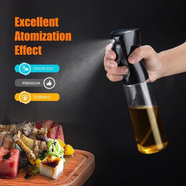 Matoljespray 220 ml, matoljesprøyte til airfryer, tilbehør til airfryer, svart