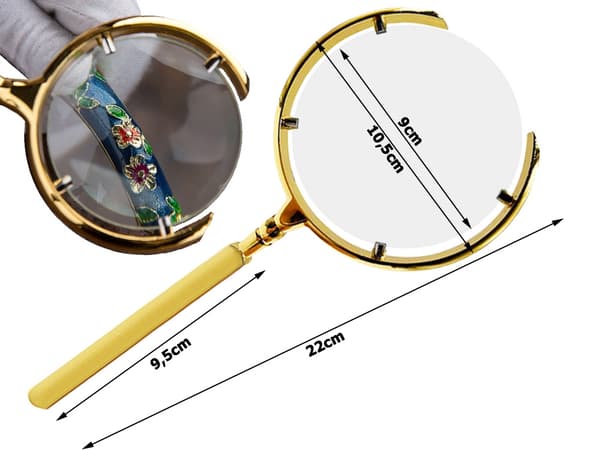 Forstørrelsesglas guld - 6× manuel læselinse