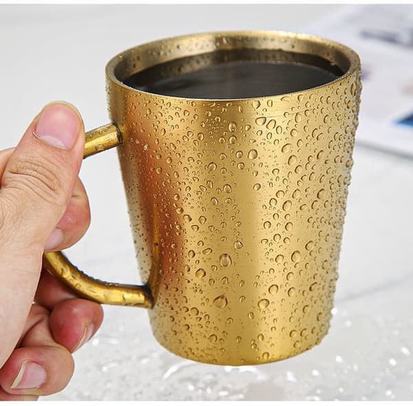 3 stk. 304 rustfrit stål kobberbelagt krus dobbeltvægget kaffe øl te 330 ml