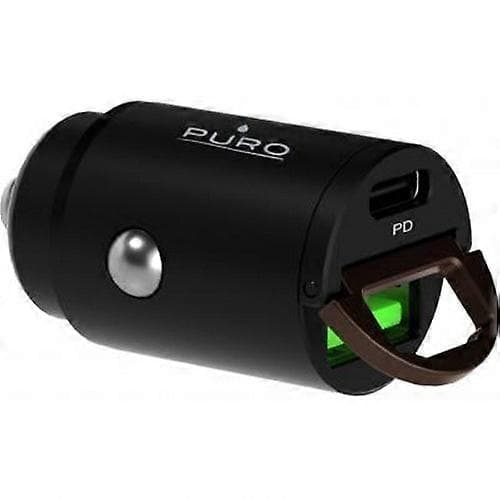 Dual USB A C PD 30W Power Delivery Mini Biloplader, Sort