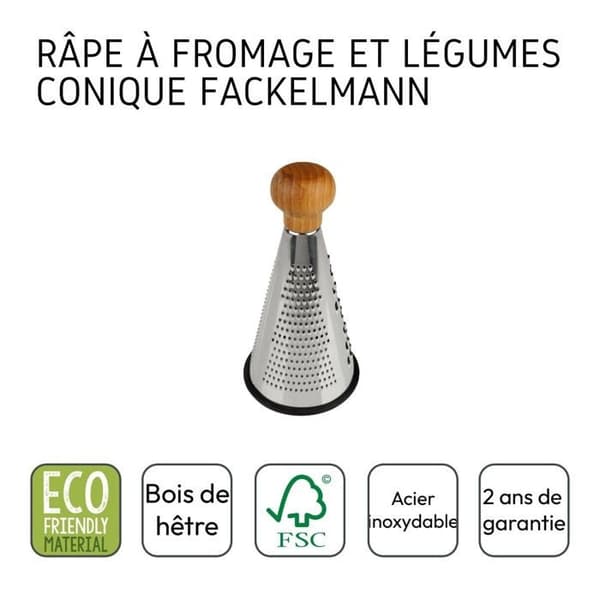 (Grey) Conical grater for vegetables and cheese 24.5 cm Fackelmann Nature