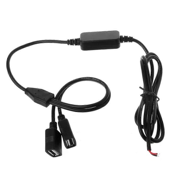Billader Dobbel USB Hunnplugg 12V til 5V 3A for DC til DC Strømforsyning Konv