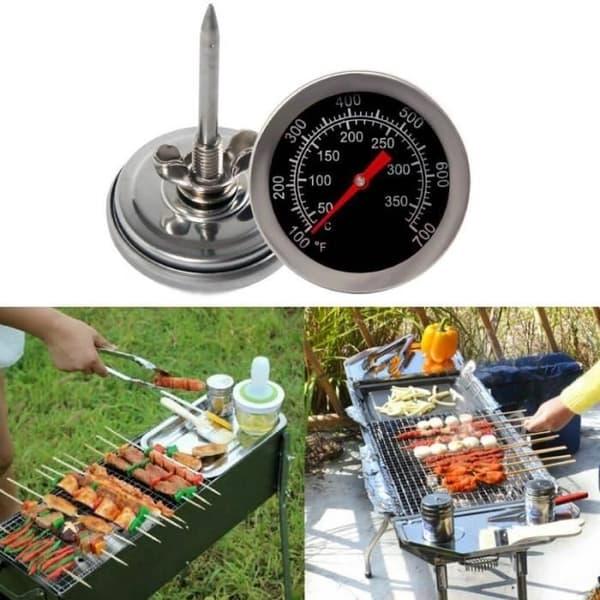 Grilltermometer i rustfritt stål for røyker/grill, temperaturmåler Celsius husholdningstermometer