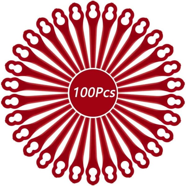 Pakke med 100 erstatningsblader for Einhell batteridrevne gresstrimmere. Plastblader for Einhell batteridrevne gresstrimmere