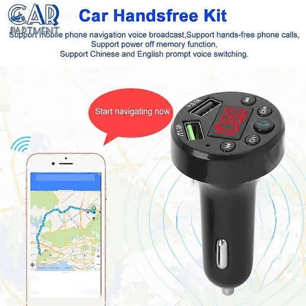 Handsfree MP3-spiller 3.1a Dobbel USB Hurtiglader Trådløs Modulator Bluetooth Bil FM-sender Biltilbehør Billader