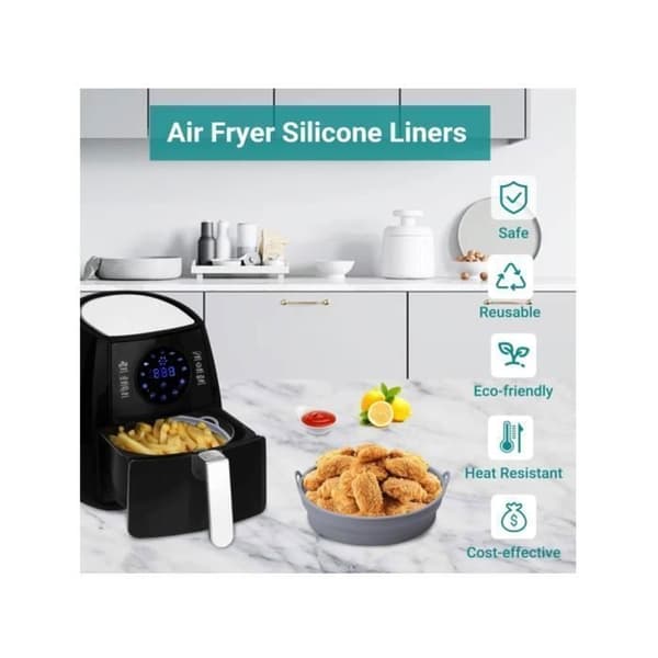 Silikoneform - Airfryer - 2 dele - Varmebestandig - Sammenklappelig - Non-stick