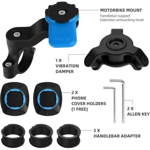 Telefonholder - Vibrasjonsdemper - 360° rotasjon - Vanntett - Universal