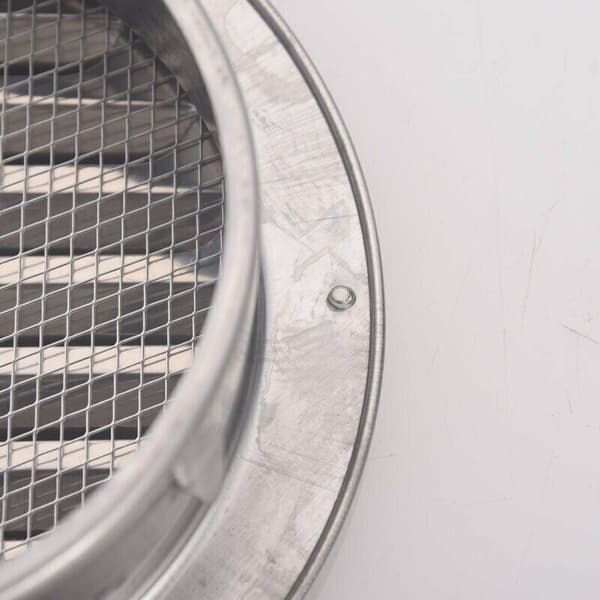Rund ventilationsrist i rustfrit stål, 100 mm metalventilationsrist