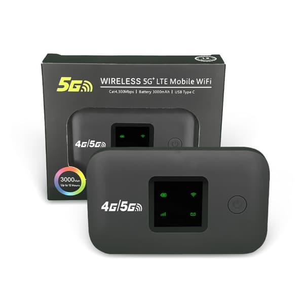 Mobil WiFi-router - 4G/5G hotspot - 150 Mbps - 3000 mAh batteri - USB Typ-C