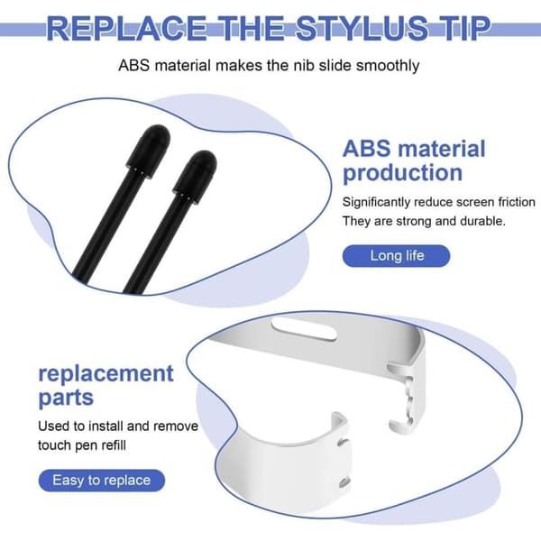 Markørspidssæt. Slående 2 bløde/sorte spidser. Inkluderer: 20 spidser, 4 tilbehør