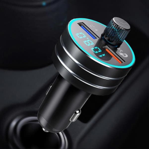 Dual USB Biloplader med Bluetooth FM-sender til musikstreaming