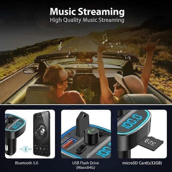 Bluetooth FM-lähetin autolaturi MP3-soitin langaton radiosovitin lähetinsarja