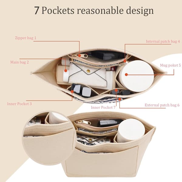Felt Organizer Insert for Longchamp Le Pliage M Handbag