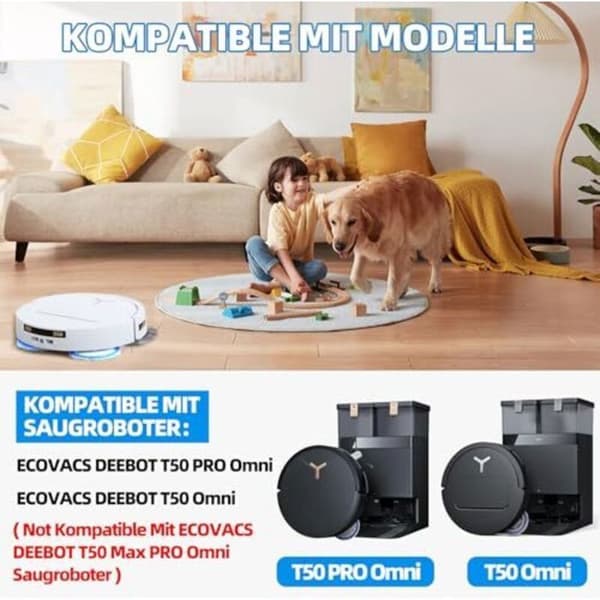 Tilbehørssæt - ECOVACS DEEBOT T50 / T50 PRO Omni - 25 dele - Til robotstøvsuger - Reservedele