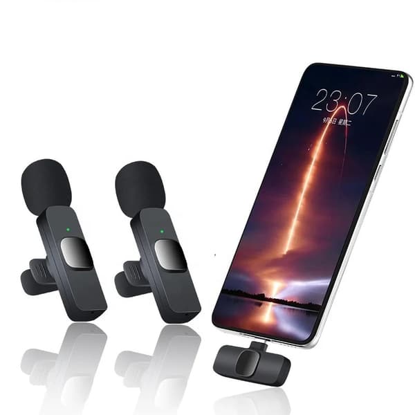 2-i-1 Trådløs Mikrofon for Mobil med USB-C Støyreduksjon
