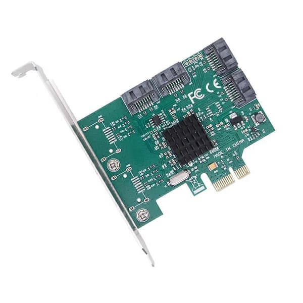 SATA PCIE Expansionskort Adapter PCI Express X1 till 4 Port SATA3.0 Controller 88SE9215 Chip PCI E PCI