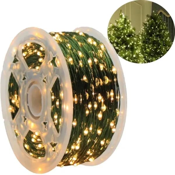 50 m LED Light String - 500 LED Warm White - IP44 Waterproof - Remote Control - 8 Light Modes - Christmas Tree Decoration