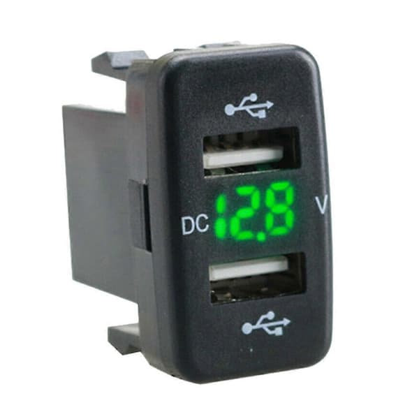 Billaderplugg Dobbel USB-port Lade Volt Skjermadapter Passer for grønn (haoyi