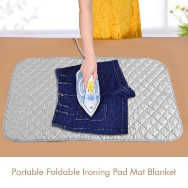 48*85cm Ironing Blanket Quilted Grey Laundry Ironing Mat Washing Machine Dryer Heat Resistant Thickened