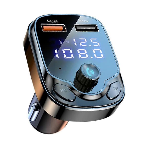 Dobbel USB Billader Trådløs Bluetooth 5.0 FM-sender Hurtiglader Tilbehør Billader Bilradioadapter Modulator Spiller C3z4