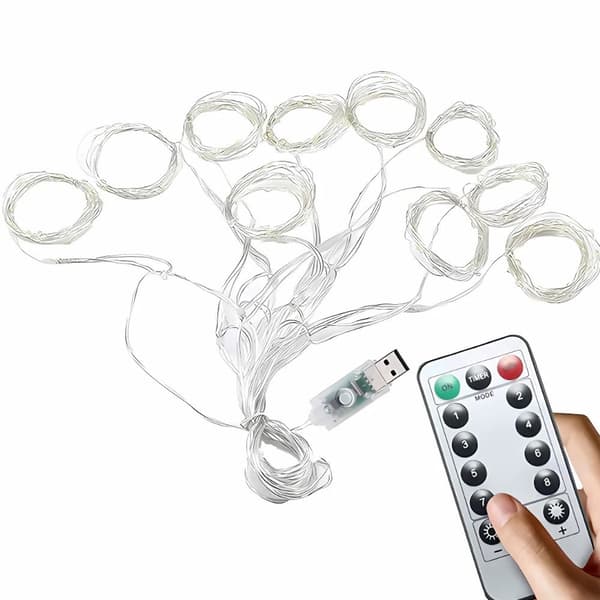 Lyslenke 300 LED - Varmhvit gardin USB