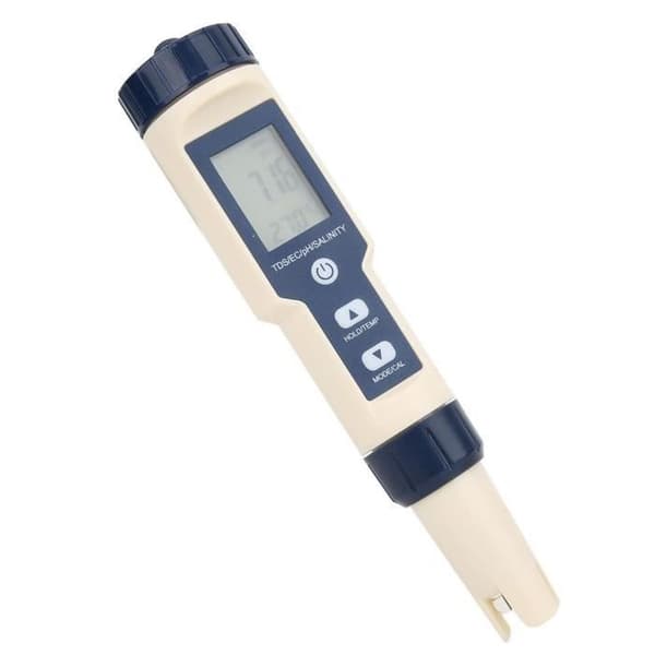 AIZHIYUAN EZ-9909 5-i-1 Vandkvalitetstester: pH, Salinitet, TDS, EC Tester med Baggrundsbelysning