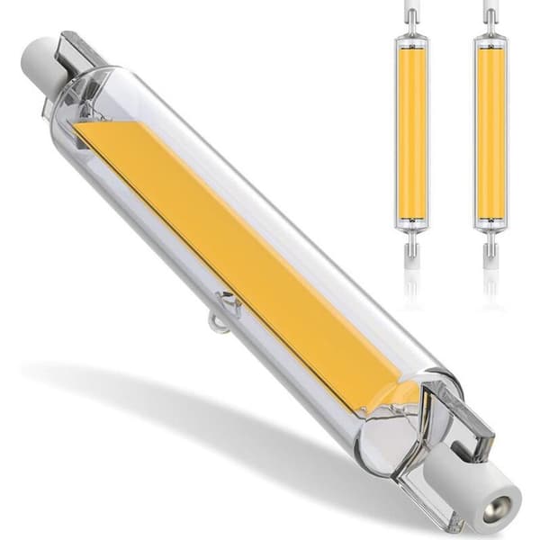 R7S LED-lampe COB Glasversion Dobbeltendet Krydslampe - 118mm, 1 stk.