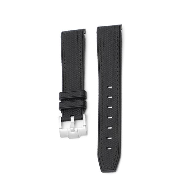20 mm gummiklokkerem til Omega x Swatch Black
