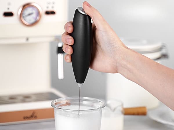 Mini-mælkeskummer med stativ - Elektrisk piskeris til kaffe
