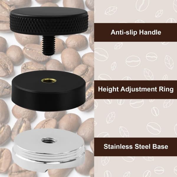 51 mm kaffedispenser. 51 mm tamper. 304 rustfrit stål kaffetamper med presset stofbelægning til espressomaskiner.
