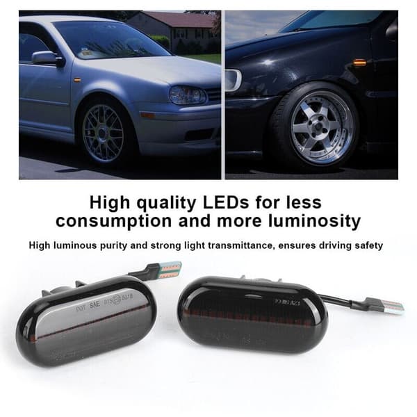 LED-blinklys egnet til Renault Clio. Dynamisk LED-bil sidemarkeringslys, flydende blinklys, sekventiel sideindikatorlampe