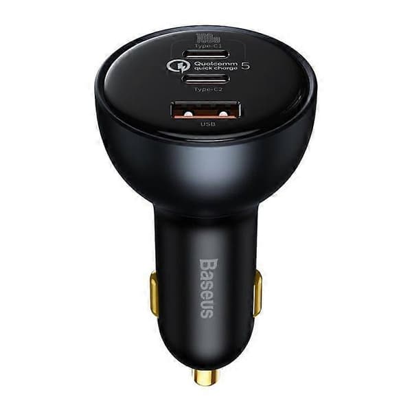 Billader 2xType-C, USB + Type-C Kabel - Baseus (TZCCZZM-0G) - Svart
