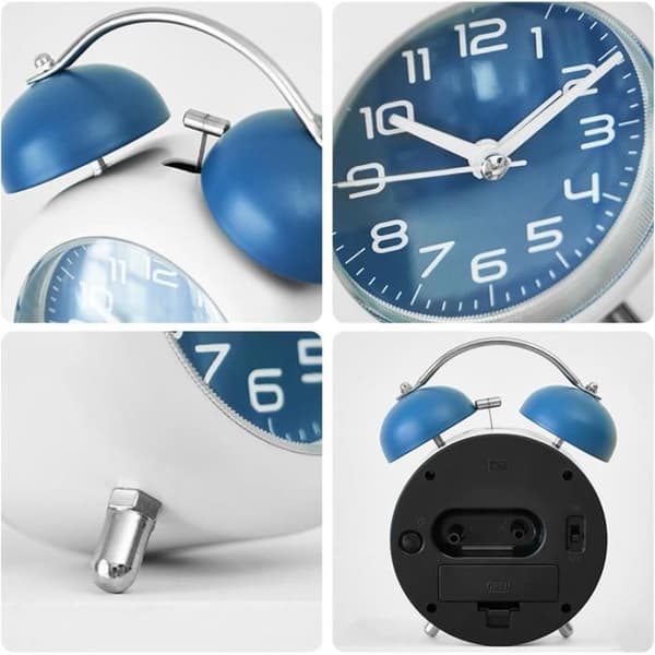 Silent Non-Ticking Analog Alarm Clock, Portable Travel Alarm Clock, Snooze Function, Retro Desk Clock, Electronic Mechanisms