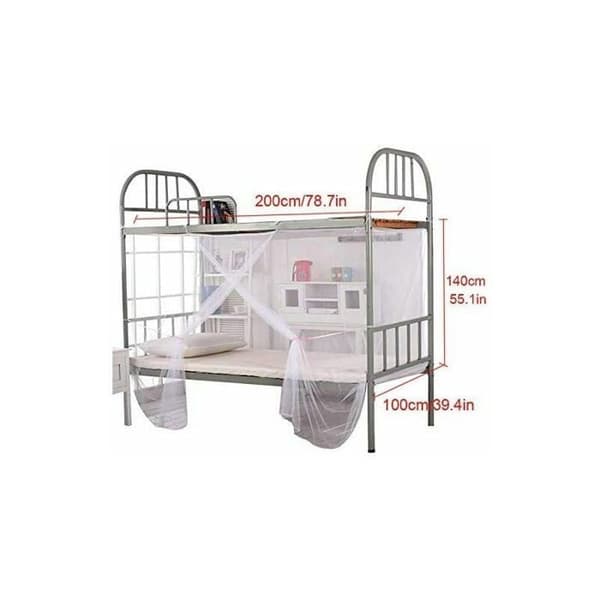 Yanmen White Mosquito Net, 1.4m High - 1 x 2.0m - Breathable Polyester - Suitable for Single Bed/Dorm - Easy to Install