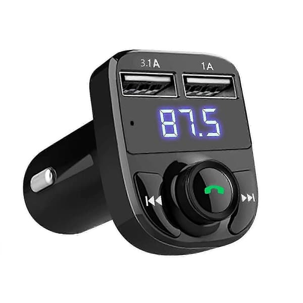 Handsfree Samtale Billader, Trådløs Bluetooth FM-sender Radiomottaker (svart, 1 stk)