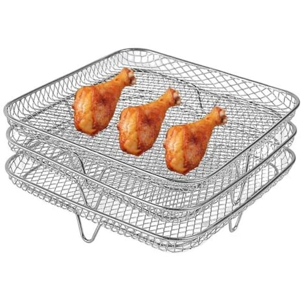 3-delt stabelbart airfryer-stativ, 8,27 kvadrattommer, tårnfriturekurv