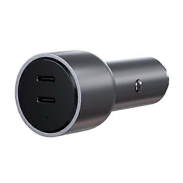 40W Dubbel USB-C PD Billaddare, Mörkgrå