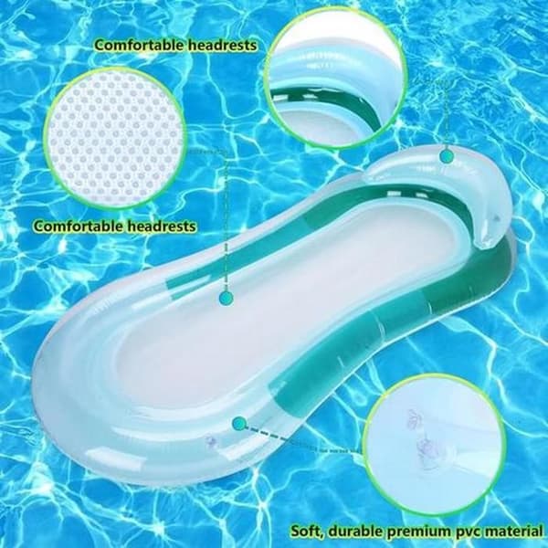 Oppustelig Poolmadras. Flydende Luftmadras. Oppustelig Pool Lounger. (150 x 75 cm)