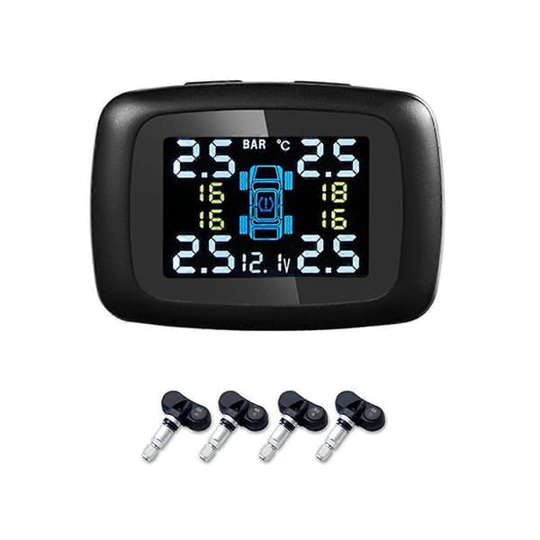TPMS Billaddare Tpms Sensor Däcktrycksövervakningssystem Automatisk Däcklufttryck Säkerhetslarm 4 Sensorer Inbyggda