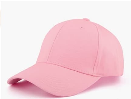 Ensfarget baseballcaps i bomull, justerbar, rosa