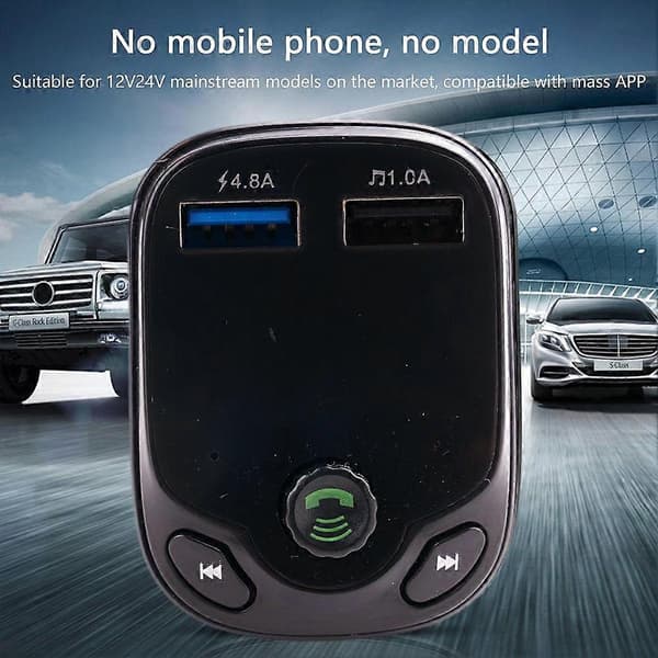 Dual USB Biloplader Trådløs Bluetooth 5.0FM Transmitter Radio Modulator